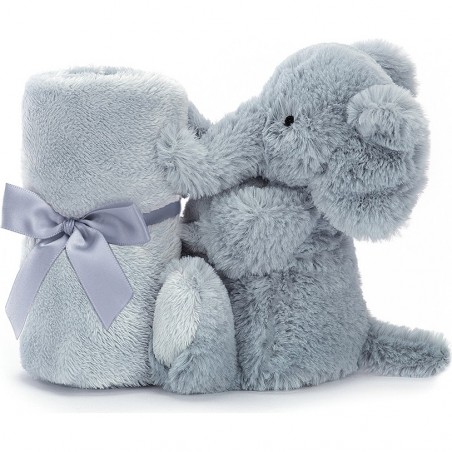 Peluche Doudou couverture éléphant Snugglet - 33 cm - Jellycat