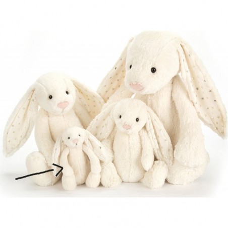 Peluche lapin bashful blanc étoile Twinkle 18 cm - Jellycat