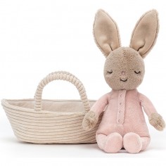 Peluche Lapin avec son panier Rock-A-Bye - Jellycat