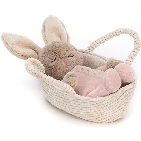 Peluche Lapin avec son panier Rock-A-Bye - Jellycat