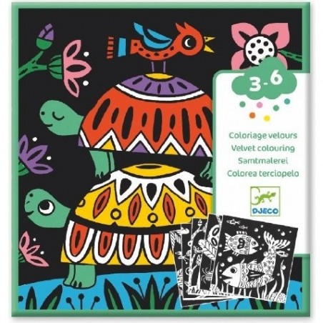 Coloriage pour ne pas dépasser Tortues, Insectes, Poissons - Djeco
