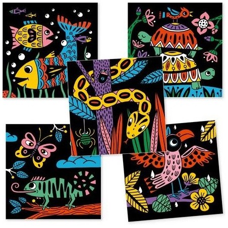 Coloriage pour ne pas dépasser Tortues, Insectes, Poissons - Djeco