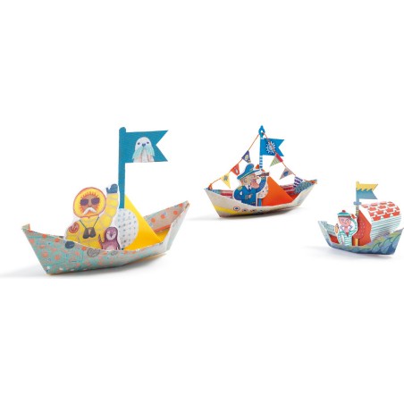 Origamis pour enfant - Bateaux sur l'eau - Djeco