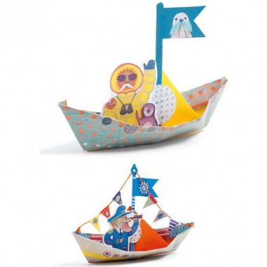Origamis pour enfant - Bateaux sur l'eau - Djeco