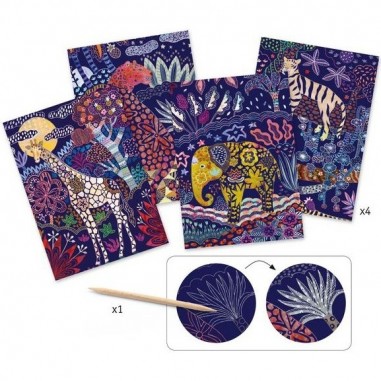 Cartes à gratter - Nature et animaux sauvages - Djeco