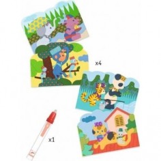 Coloriage à l'eau pour tout petit - Caché dehors - Djeco 2