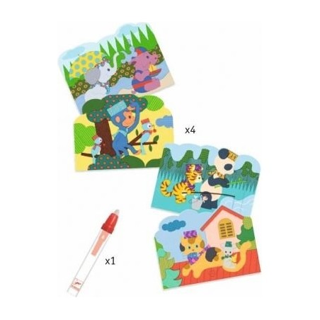 Coloriage à l'eau pour tout petit - Caché dehors - Djeco