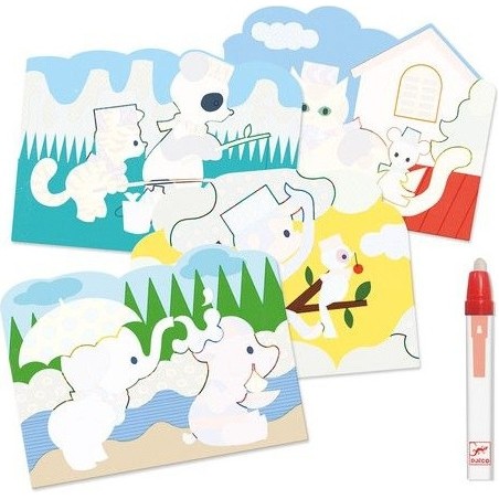 Coloriage à l'eau pour tout petit - Caché dehors - Djeco