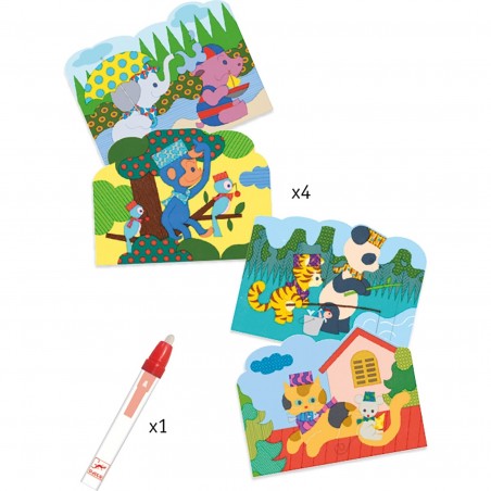 Coloriage à l'eau pour tout petit - Caché dehors - Djeco
