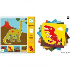 Pochoir Dinosaures - T Rex, Tricératops, Brachiosaure, Mammouth - Djeco 2