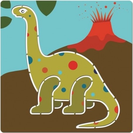 Pochoir Dinosaures - T Rex, Tricératops, Brachiosaure, Mammouth - Djeco