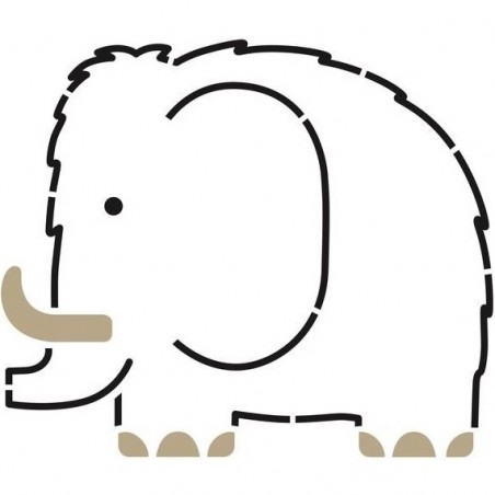 Pochoir Dinosaures - T Rex, Tricératops, Brachiosaure, Mammouth - Djeco