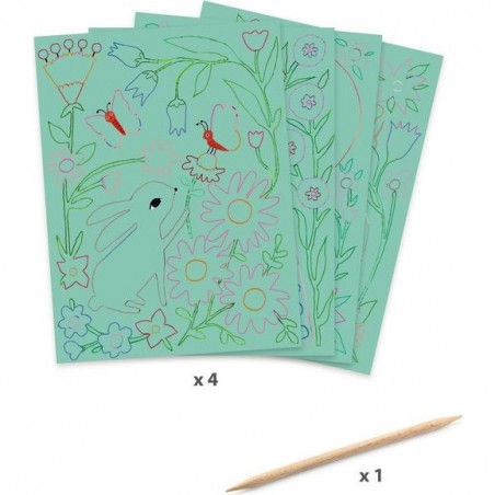 Cartes à gratter Rencontres - Chat, Lapin, Ecureuil - Djeco