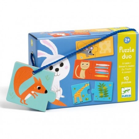 Puzzle Duo 10 x 2 pièces : A table ! - Djeco