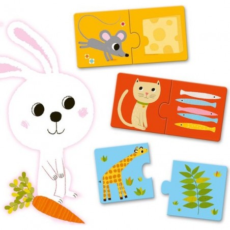 Puzzle Duo 10 x 2 pièces : A table ! - Djeco