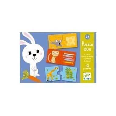 Puzzle Duo 10 x 2 pièces : A table ! - Djeco