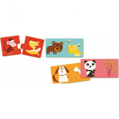 Puzzle Duo 10 x 2 pièces : A table ! - Djeco