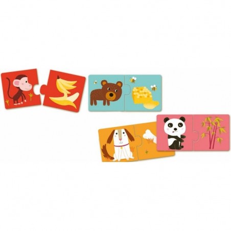 Puzzle Duo 10 x 2 pièces : A table ! - Djeco
