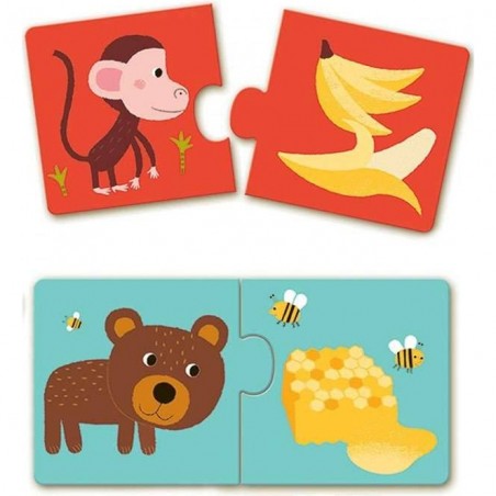 Puzzle Duo 10 x 2 pièces : A table ! - Djeco
