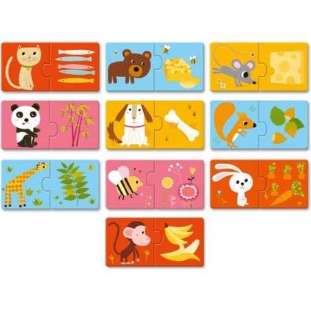 Puzzle Duo 10 x 2 pièces : A table ! - Djeco