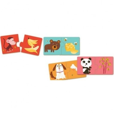 Puzzle Duo 10 x 2 pièces : A table ! - Djeco