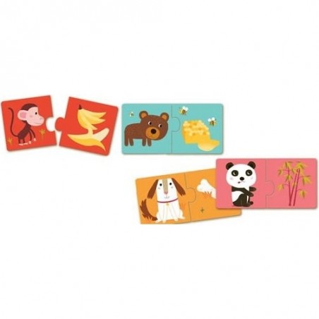Puzzle Duo 10 x 2 pièces : A table ! - Djeco