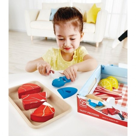 Viandes et poissons - Aliments en bois à découper - Hape Toys