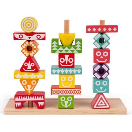 Edutotem - Jeu puzzle en bois à empiler - Janod