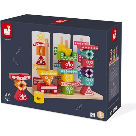 Edutotem - Jeu puzzle en bois à empiler - Janod