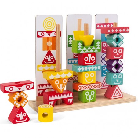 Edutotem - Jeu puzzle en bois à empiler - Janod