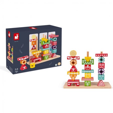 Edutotem - Jeu puzzle en bois à empiler - Janod
