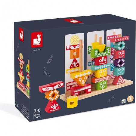 Edutotem - Jeu puzzle en bois à empiler - Janod