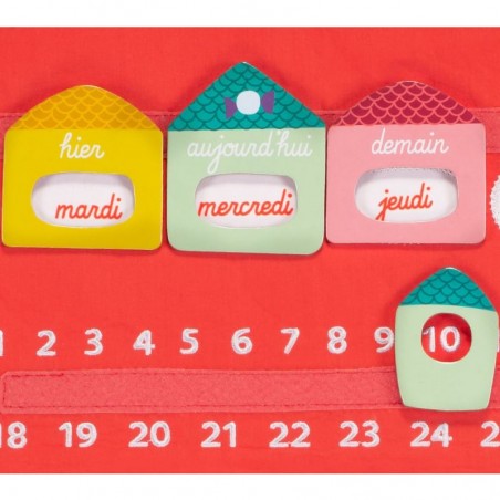 Calendrier semainier pour enfant Au Fil Du Temps Corail - Lilliputiens