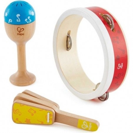 Ensemble de percussions pour bébé - Tambour Maracas - Hape Toys