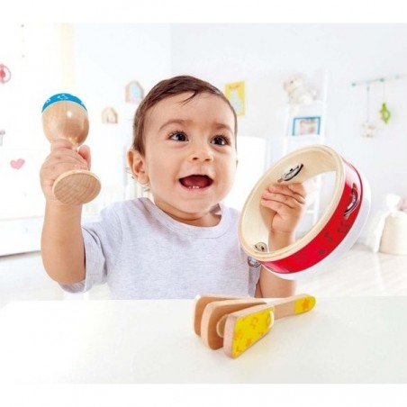 Ensemble de percussions pour bébé - Tambour Maracas - Hape Toys