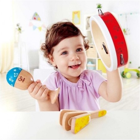 Ensemble de percussions pour bébé - Tambour Maracas - Hape Toys