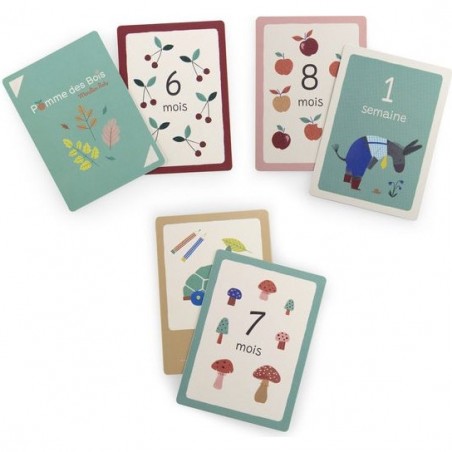 30 Cartes bébé - Mes 12 premiers mois - Pomme des bois - Moulin Roty