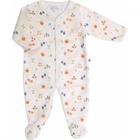 Pyjama en velours cueillette 1 mois - Pomme des bois - Moulin Roty
