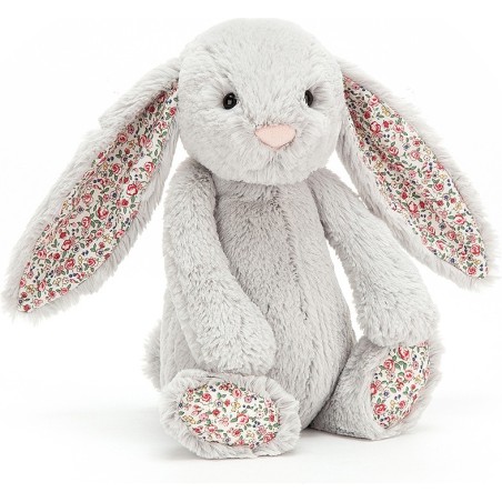 Peluche lapin gris - Tissu Liberty - Blossom - 31cm - Jellycat