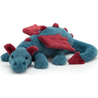 Peluche Dragon bleu vert - Dexter - 50 cm - Jellycat