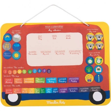 Semainier magnétique pour enfant - Les Popipop - Moulin Roty