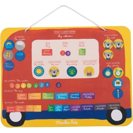 Semainier magnétique pour enfant - Les Popipop - Moulin Roty
