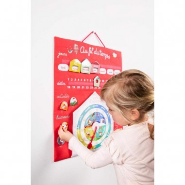 Calendrier semainier pour enfant Au Fil Du Temps Corail - Lilliputiens Calendrier semainier pour enfant Au Fil Du Temps Corail - Lilliputiens