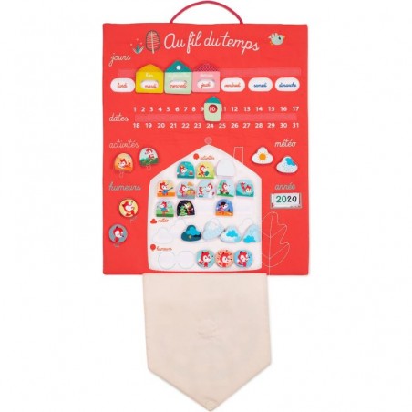 Calendrier semainier pour enfant Au Fil Du Temps Corail - Lilliputiens