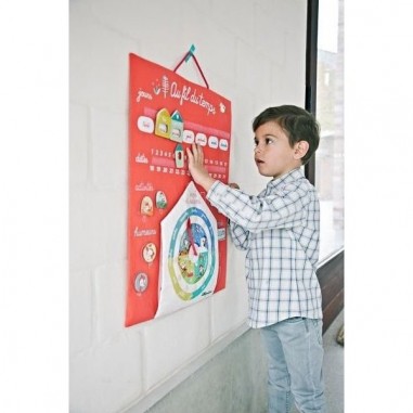 Calendrier semainier pour enfant Au Fil Du Temps Corail - Lilliputiens