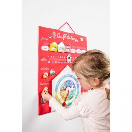 Calendrier semainier pour enfant Au Fil Du Temps Corail - Lilliputiens