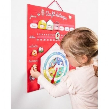 Calendrier semainier pour enfant Au Fil Du Temps Corail - Lilliputiens