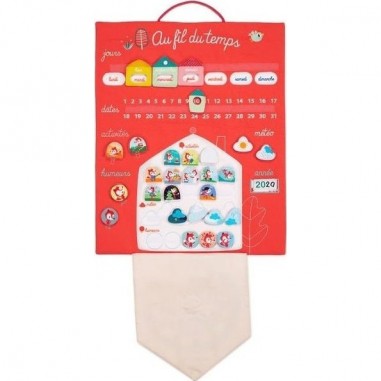 Calendrier semainier pour enfant Au Fil Du Temps Corail - Lilliputiens