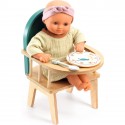 Chaise haute bébé pour poupée - Rehausseur pour le repas - Djeco