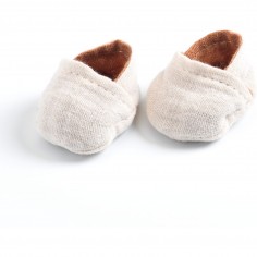 Chaussons Pour Poupée - Motif Pois Blancs Sur Fond Parme - Taille 35/45, Parfait Pour Customiser